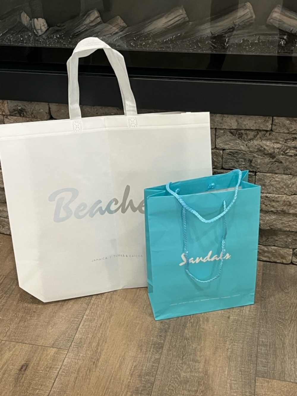 Sandals Resorts - White reusable  tote and blue gift bag ~New-